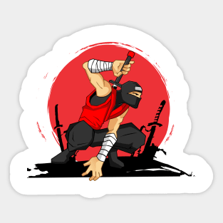 ninja pose with sword Sticker